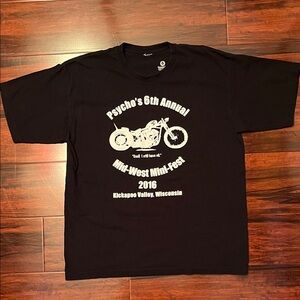 Harley Tee Psycho's Mid West Mini Fest 2016 Kickapoo Wisconsin Funny Biker Humor